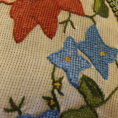 Handmade old table linen set used, 30x50 and 18x25 cm