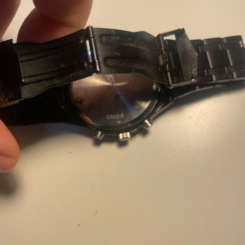 Set of 2 men's Lip and Vuillemin Regnier watches used, black