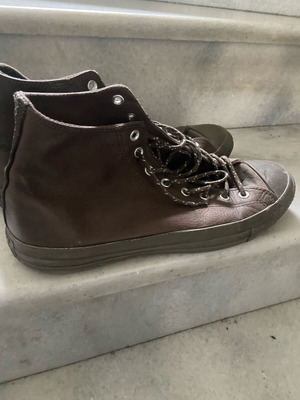 Converse Chuck Taylor кафяви кожени боти с подплата от полар употребявани 46.5