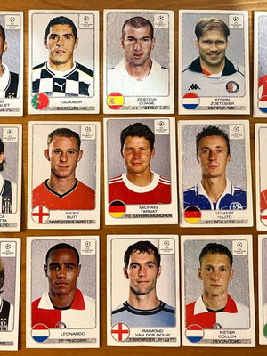 Χαρτάκια Champions League Panini 2001-2002 μεταχειρισμένα, πακέτο 15