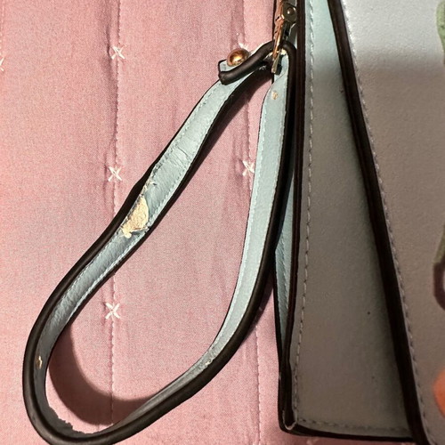 Blue envelope shoulder bag with strap