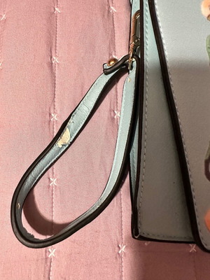 Blue envelope shoulder bag with strap