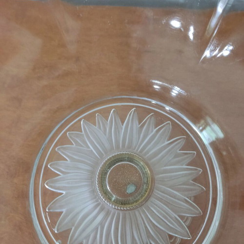 Large glass bowl with foot like new