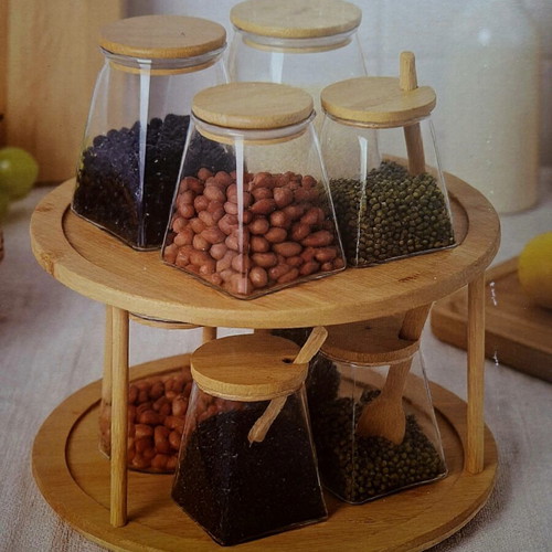 Double rotating serving stand for decoration and more