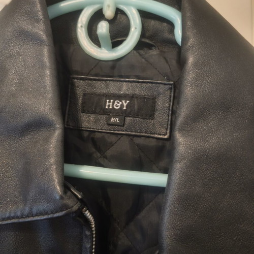 H&Y women's black leather jacket, size M/L
