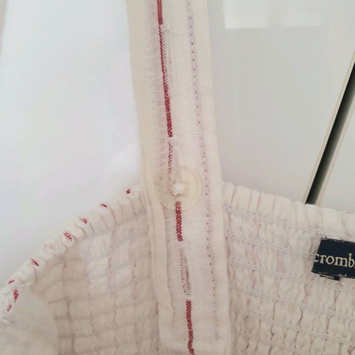 Abercrombie and Fitch linen jumpsuit white with burgundy stripes like new