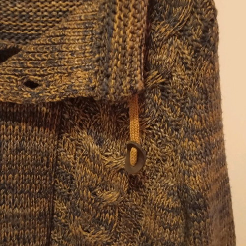 Leaf hooded sweater used gray and beige size S