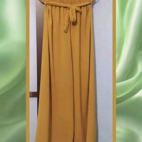 Mustard pants with belt, like new, size XL