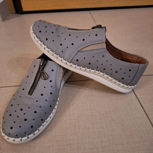 Verosoft women's anatomical shoes like new, leather, gray, size 38