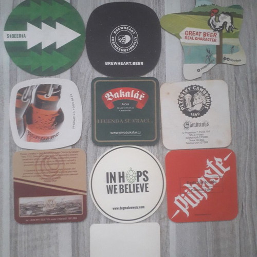Beer Coasters used, set of 10 No 17