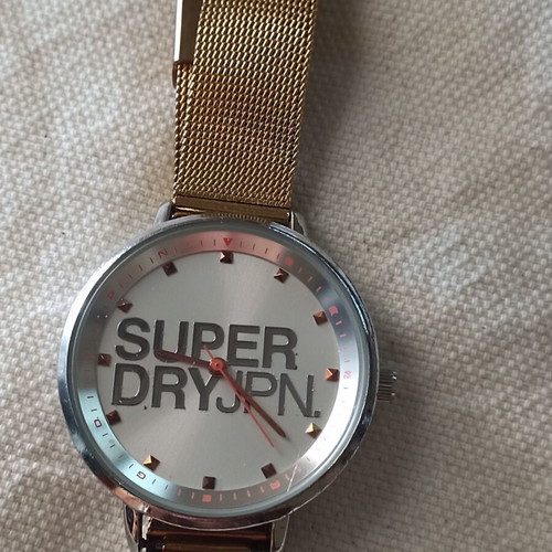 Superdry watch metal bracelet like new, gold color