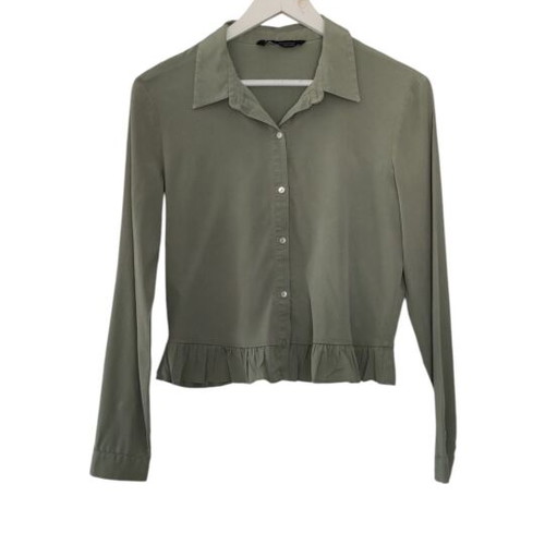 Zara shirt size S like new with ruffles khaki