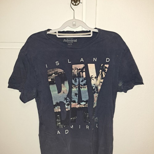 Admiral T-shirt L navy blue with print used