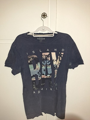 Admiral T-shirt L navy blue with print used
