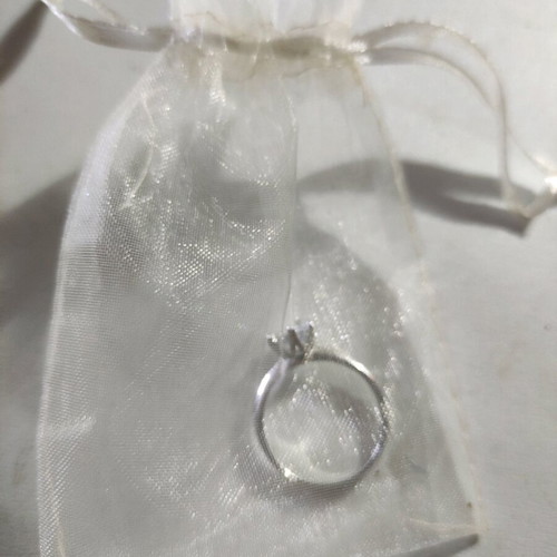 Women's ring new, two-carat cubic zirconia, silver plated