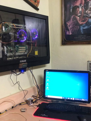 Wall-mounted computer like new with 4-8 GB RAM, 1 GB graphics card, 24" monitor