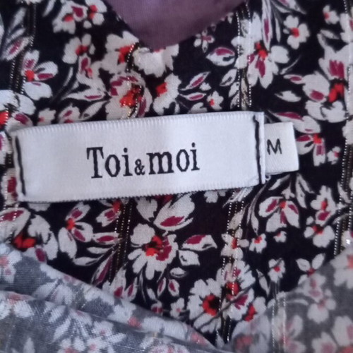 Toi&Moi women's blouse M, black with multicolour floral pattern