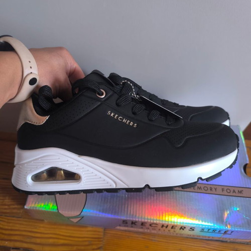 Skechers Uno Golden Air sneakers new, size 35.5, black and gold