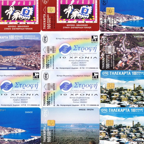 Greek phone cards used, set of 48 from 1994-1998