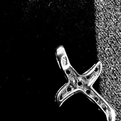 Silver cross new with modern design and zircon