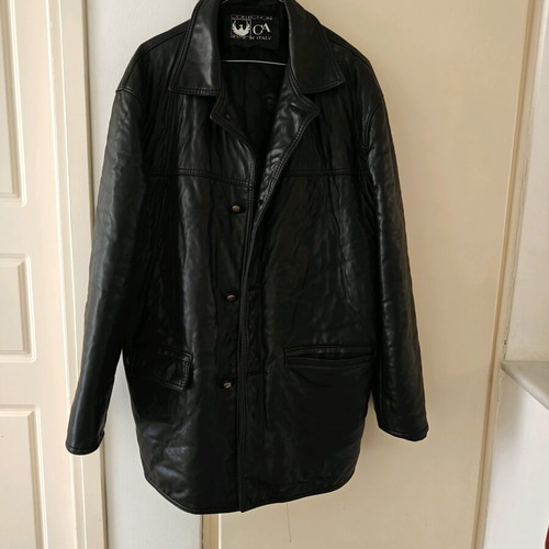 Men's leather jacket vintage 90s from Italy like new, black