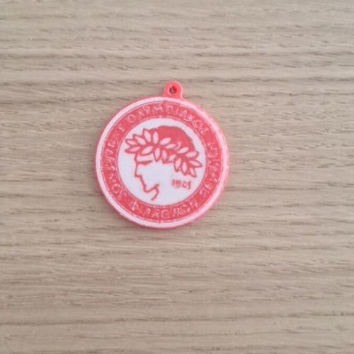 Olympiacos emblem keychain new, handmade 3D printed