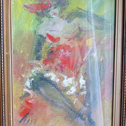 Painting by artist Doris with can-can dancer, like new