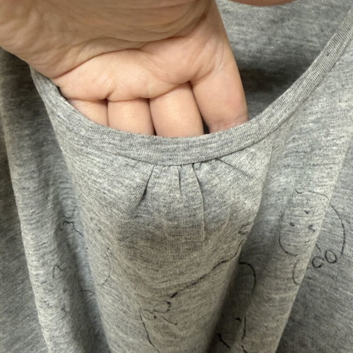 Oysho 100% cotton tank crop top with knot, like new, grey