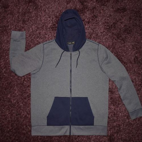 Under Armour Storm Rival Cotton Full Zip Hoody Mens jacket like new XXL gray and blue