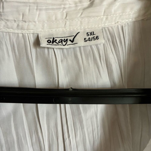 Women's White Shirt 5XL New, Cool Wrinkled Fabric