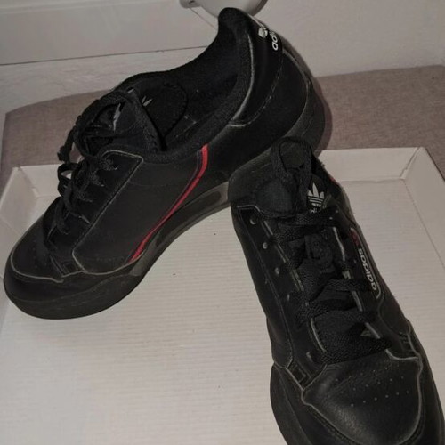 Adidas Continental 80 leather sneakers, size 38 2/3, black