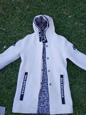 Balenciaga mode coat new, gray and white, very warm XL