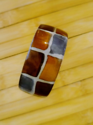 Vintage Chunky Resin Bangle with Mosaic Design, like new