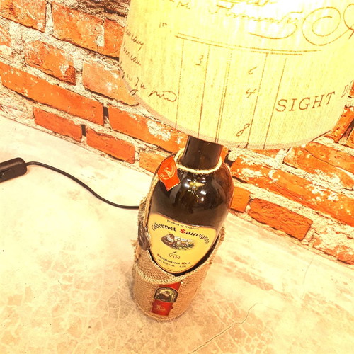 Desk lamp handmade from wine bottle new