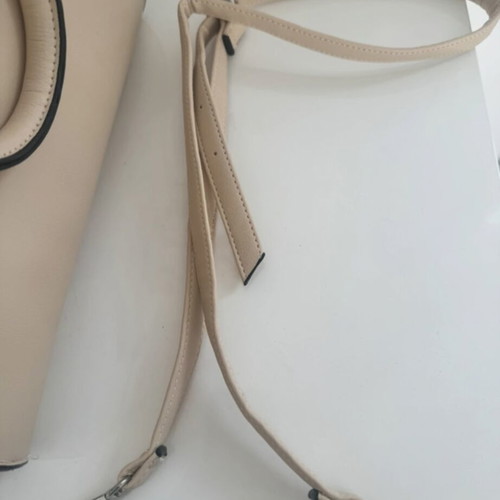 Bershka handbag used, beige with scarf on handle