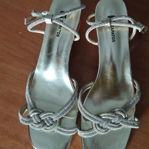 ZAPATOS gold sandals size 44 used with rhinestones