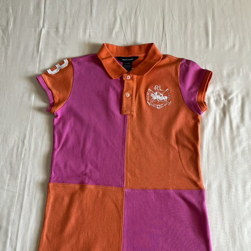 Ralph Lauren girls' dress, pink and orange, size 12y/14y