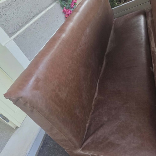 Leather Sofas set of 3 used, brown