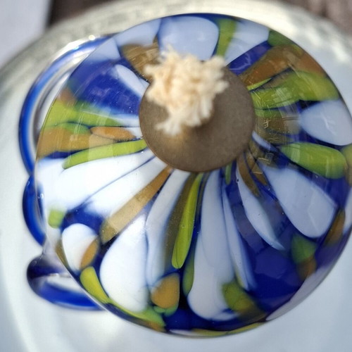 Jozefina Krosno Art Glass Bowl "Jellyfish bowl" and Duiske Irish Art Glass oil lamp like new