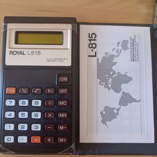 Vintage συλλεκτικός υπολογιστής τσέπης Royal L 815 καινούργιο