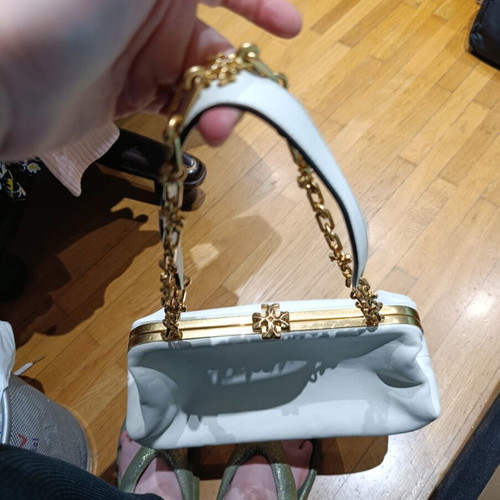 Tory Burch clutch shoulder bag off white new leather