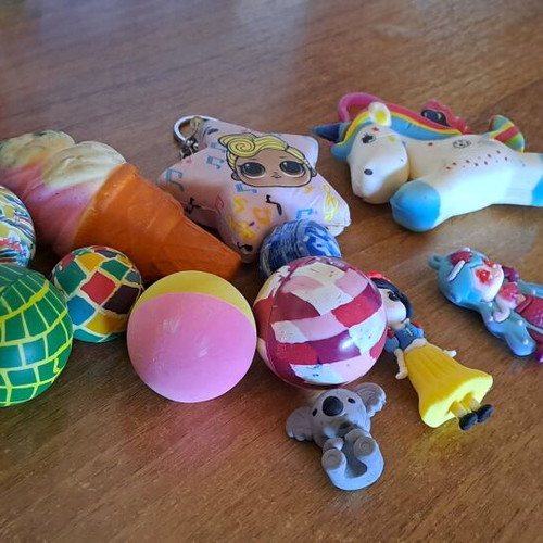 Toys used, pack with small assorted and bouncy balls
