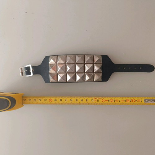 Studded cuff bracelet like new, black and silver