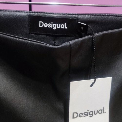 Desigual faux leather pants medium new black slim-fit