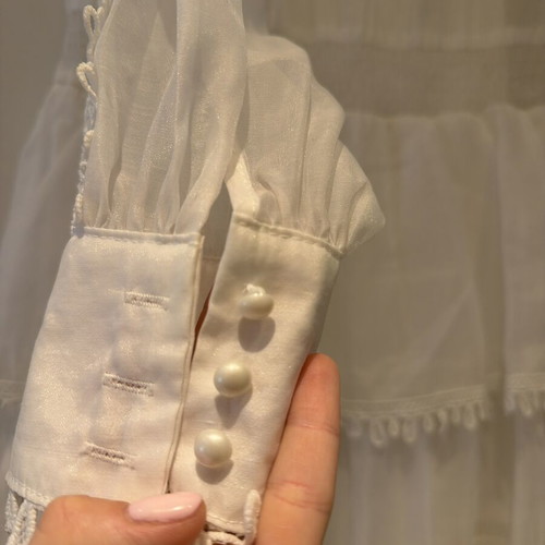 Parisian dress with lace like new, white, size M