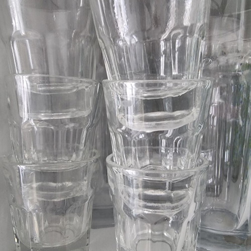 Glass set of 12 for water and liqueur like new