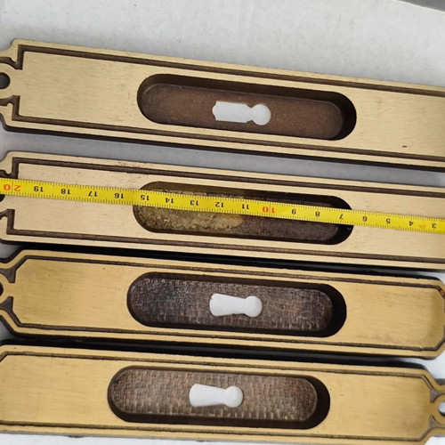 Vintage brass sliding door pocket handles used, set