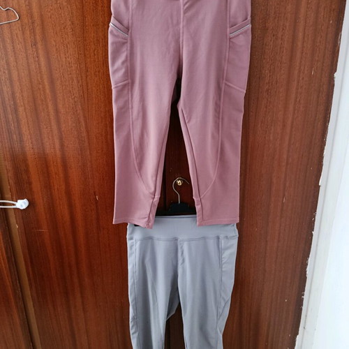 Athlete leggings with pocket like new, gray and pink, size M