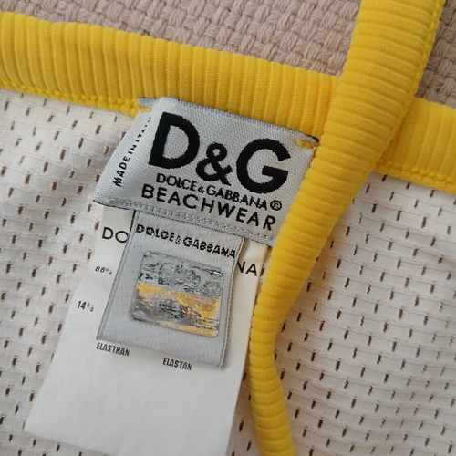 Dolce&Gabbana Mini Halter Beachwear Dress like new, white and yellow