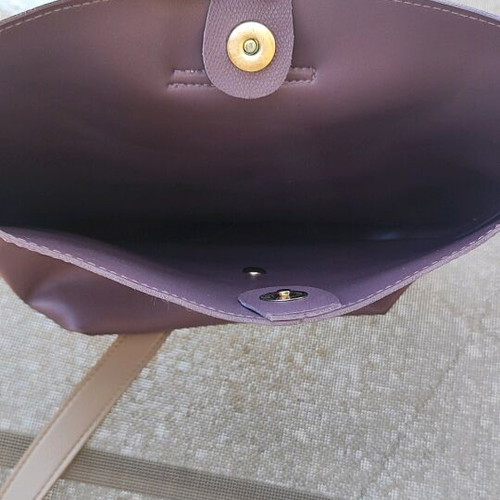 Gogo shoulder bag like new, beige and purple faux leather